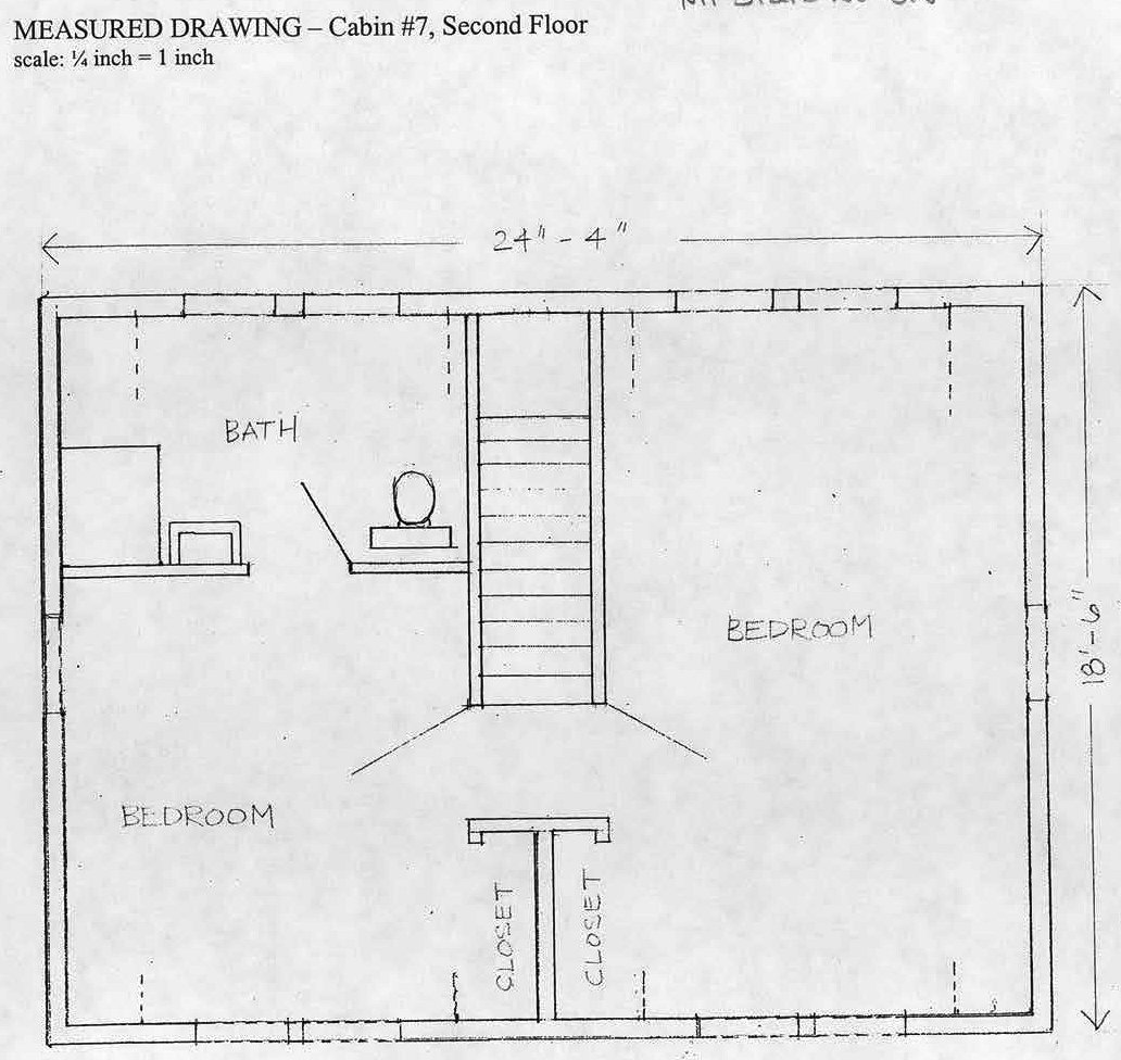 Maple Haven Campground, Woodstock New Hampshire Floor Plan Cabin #7, Second Floor