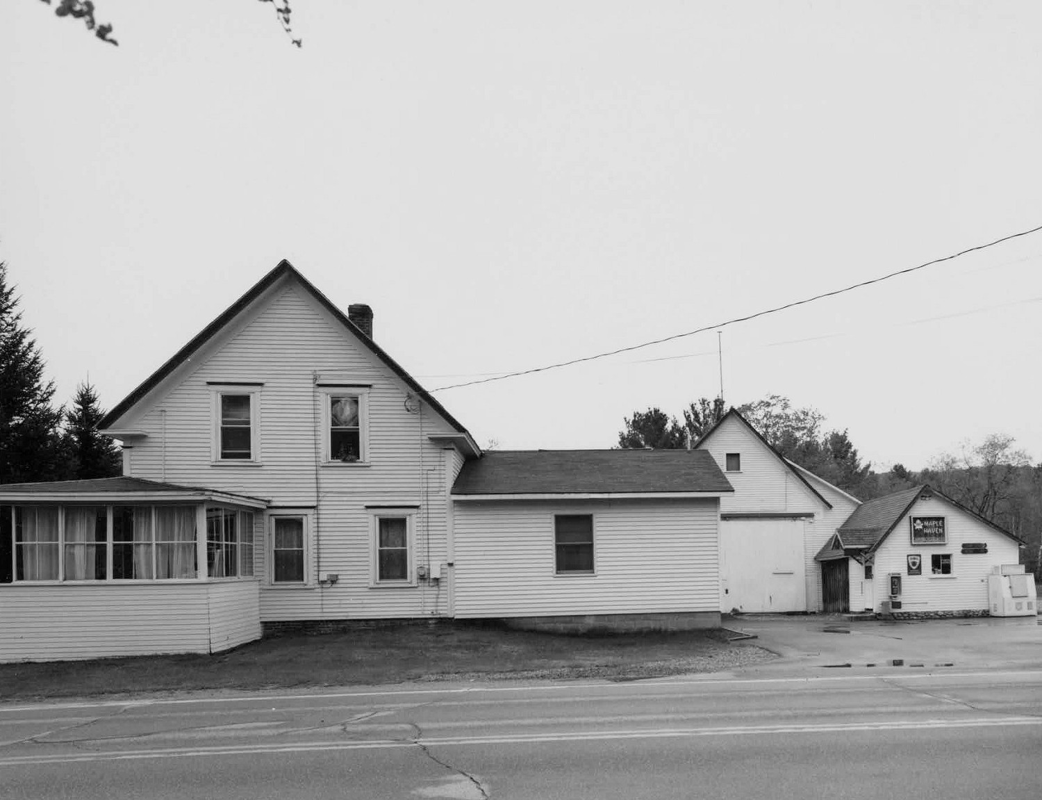 Maple Haven Campground, Woodstock New Hampshire North elevations of house, barn and office (2000)