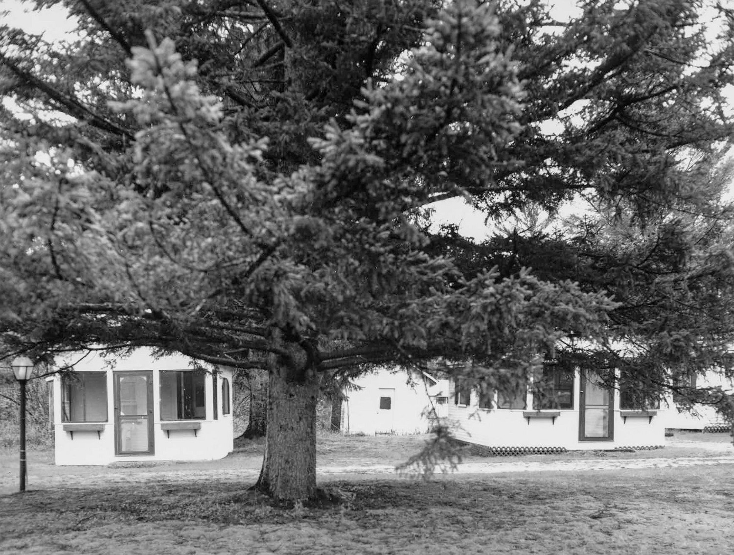 Maple Haven Campground, Woodstock New Hampshire Cabins #2 and #3, with boiler house in distance (2000)