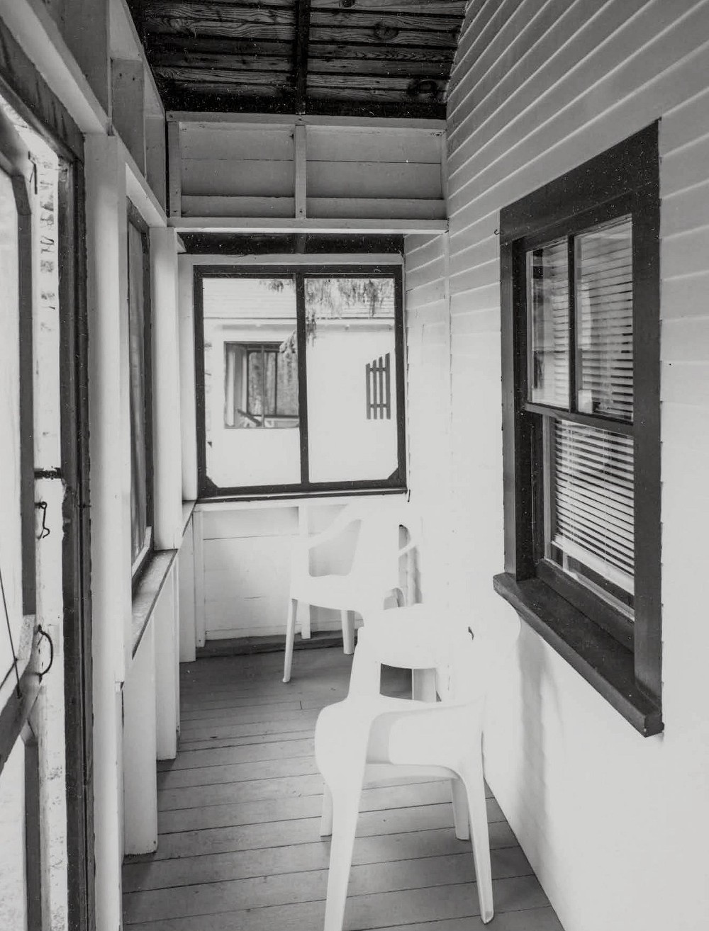 Maple Haven Campground, Woodstock New Hampshire Interior of front porch in cabin #3 (2000)