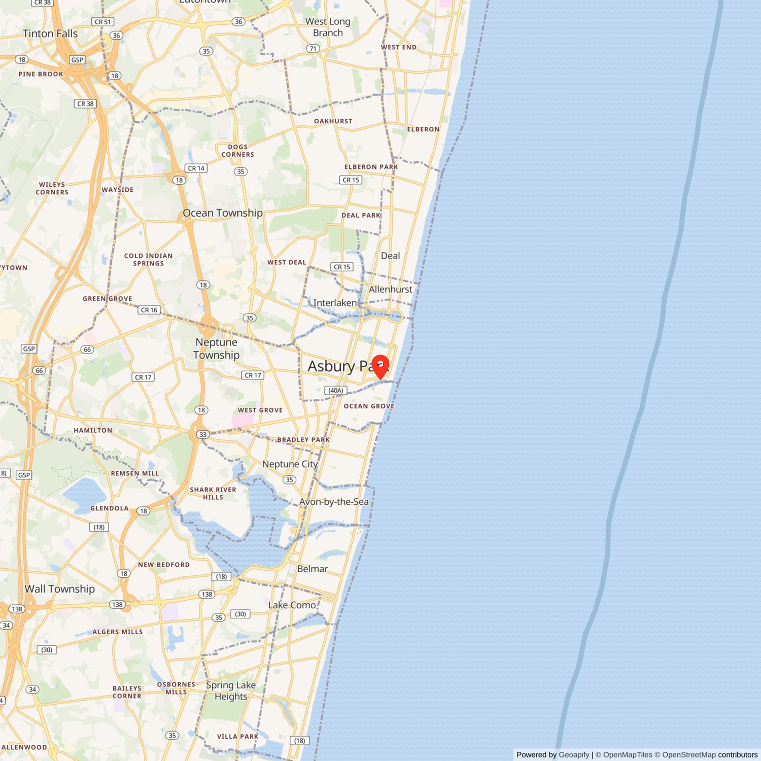 Palace Amusements Location Map