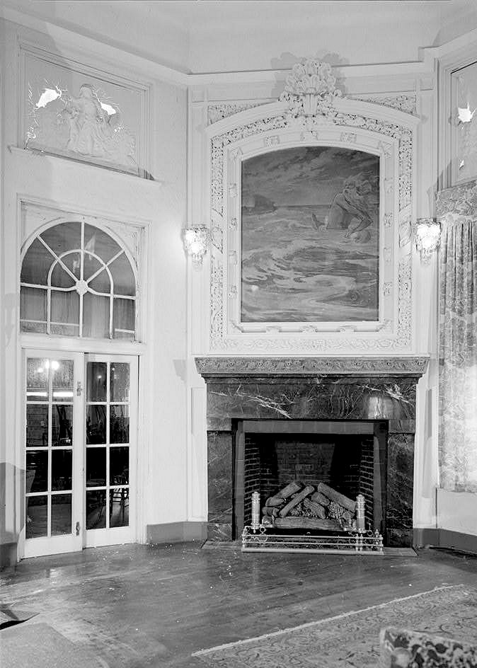 Blenheim Hotel, Atlantic City New Jersey VIEW OF THE MARBLE FIREPLACE AND FRENCH DOORS IN THE EXCHANGE