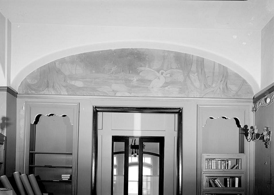Blenheim Hotel, Atlantic City New Jersey DETAIL OF PAINTED WALL SCENE IN GROUND FLOOR READING ROOM, LOOKING EAST