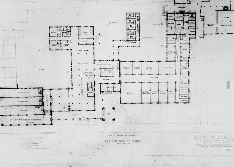 Chalfonte Hotel, Atlantic City New Jersey DRAWING OF BATH ROOM RENOVATIONS IN C BUILDING. ADDISON HUTTON COLLECTION