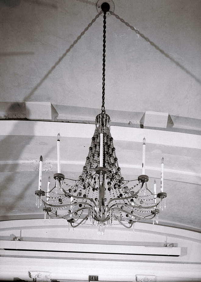 Dennis Hotel, Atlantic City New Jersey DETAIL OF CHANDELIER IN A DINING ROOM