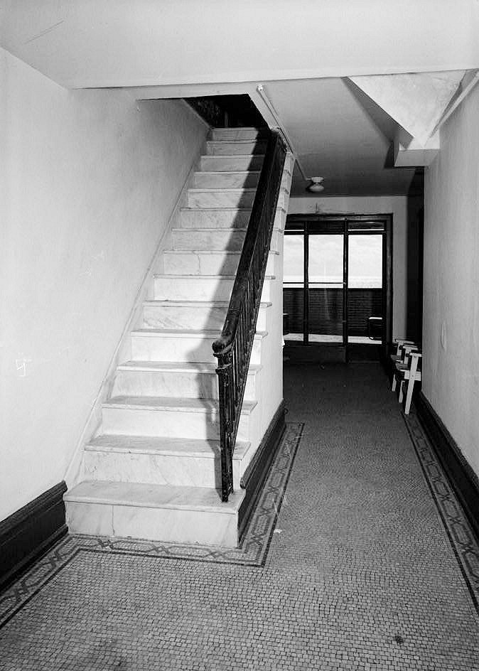 Dennis Hotel, Atlantic City New Jersey DETAIL OF SIDE STAIRWAY LANDING ON THE GROUND FLOOR OF THE WEST WING