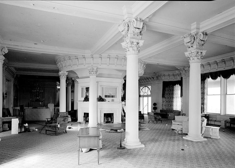 Marlborough Hotel, Atlantic City New Jersey VIEW OF THE FIREPLACES AND COLUMNS IN THE EXCHANGE