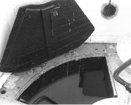 Romer Shoal Light Station Lighthouse, Highlands New Jersey 2004 Lantern room trapdoor, looking north