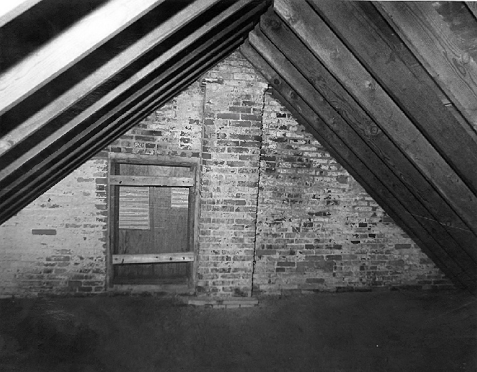 East Point Lighthouse, Maurice River New Jersey 1995 Attic level near center, view of west end.