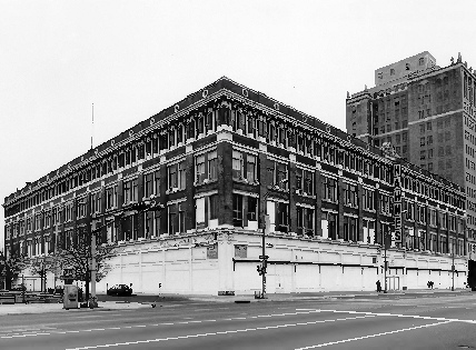 Hahne and Company Department Store, Newark New Jersey 1993 Broad and New Street Elevations, Broad Street is to the right of the photograph.