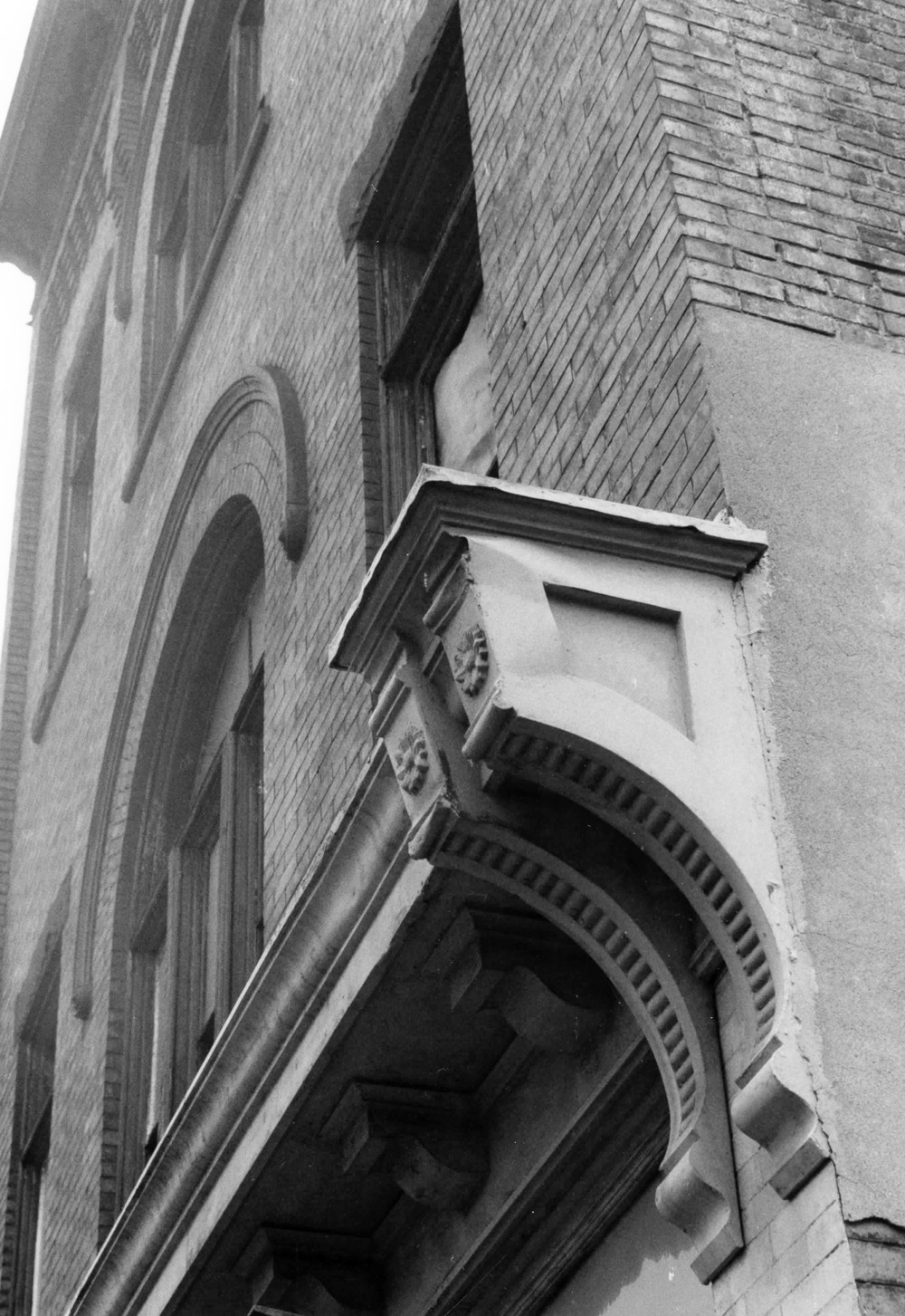 In and Out Social Club, Trenton New Jersey West Facade - Cornice and Masonry Detail (1987)