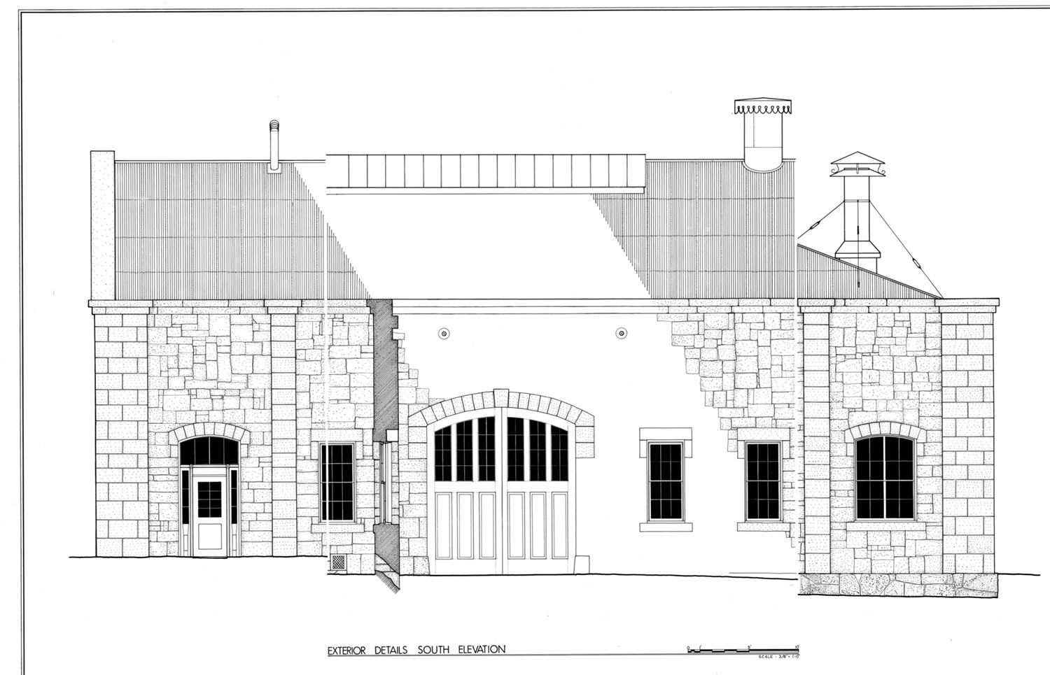 Virginia and Truckee Railroad Shops, Carson City Nevada South Elevation Details