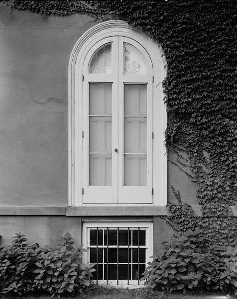 Edgewater Mansion, Barrytown New York  EAST FRONT OF ADJOINING LIBRARY, FRENCH DOOR/WINDOW 