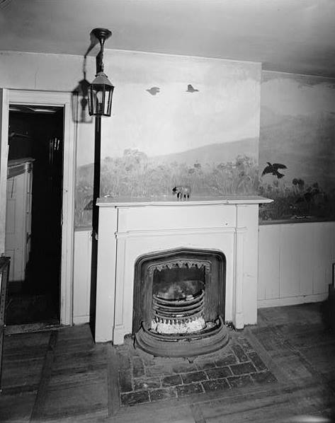 La Bergerie/Rokeby Mansion Barrytown New York MANTEL, THE CROW ROOM (Note crows in wall mural.)
