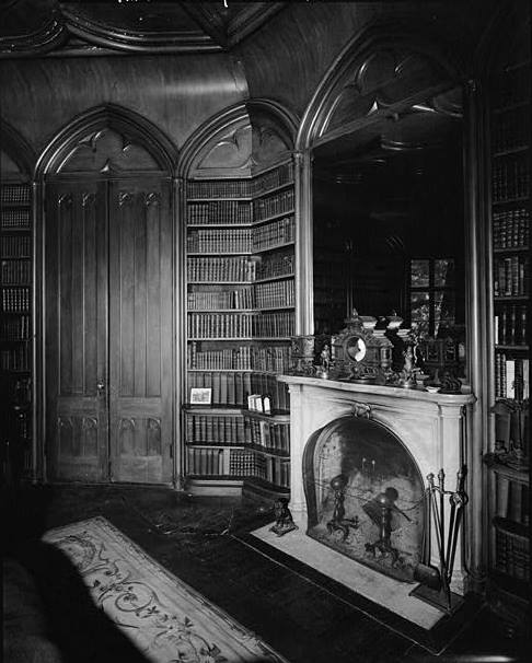La Bergerie/Rokeby Mansion Barrytown New York ASTOR LIBRARY (TOWER), MANTEL, LOOKING NORTHEAST