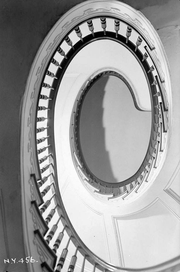 Bartow-Pell Mansion, Bronx New York 1936 VIEW OF STAIRS LOOKING UP.