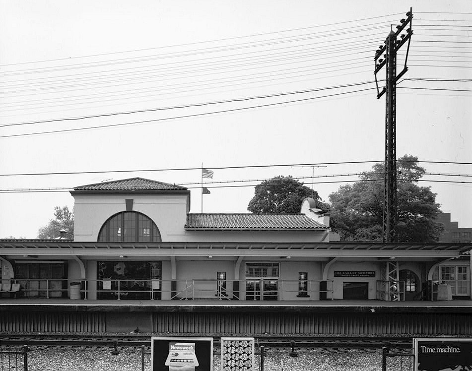 Bronxville Railroad Station, Bronxville New York 1988 VIEW OF EAST FACADE OF MAIN STATION BUILDING