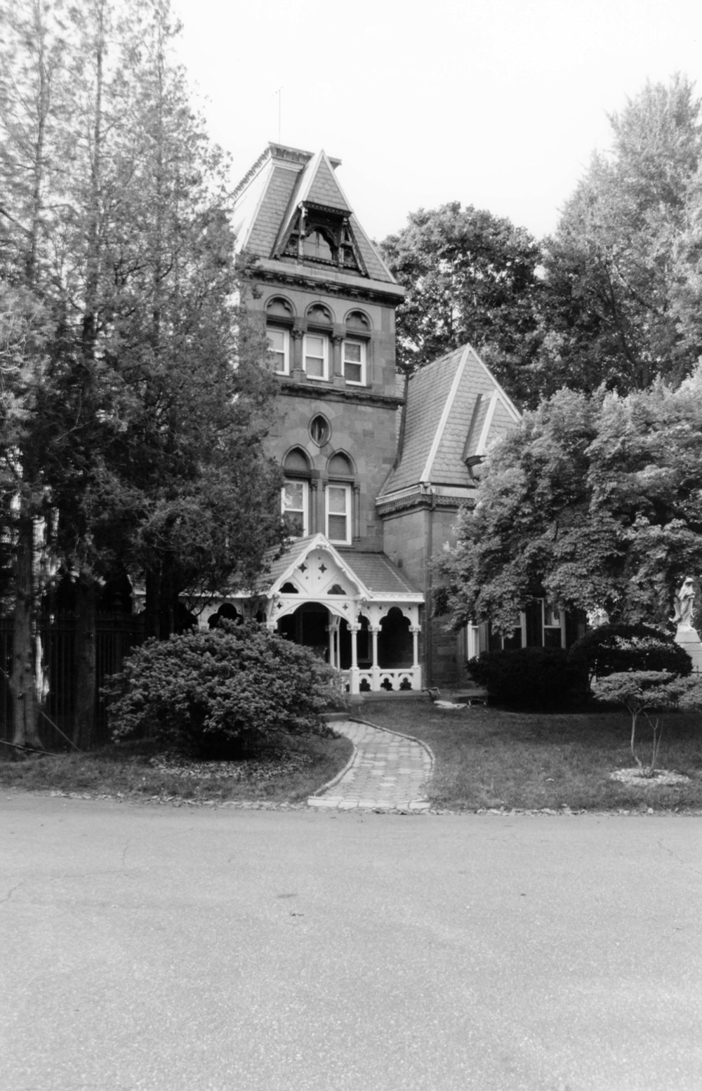 Green-Wood Cemetery-Greenwood, Brooklyn New York The East Entrance Residence showing current architectural condition and mature vegetation (2005)