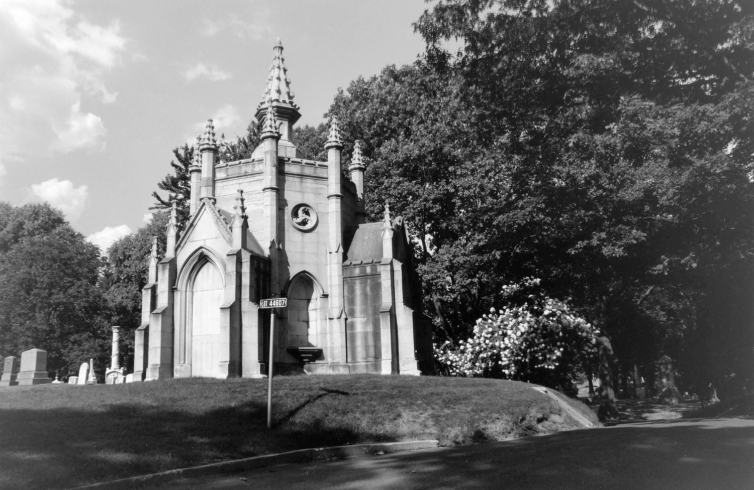 Green-Wood Cemetery-Greenwood, Brooklyn New York Chauncey family mausoleum with Gothic and exotic Moorish Revival details located on Oak Leaf Avenue (2005)