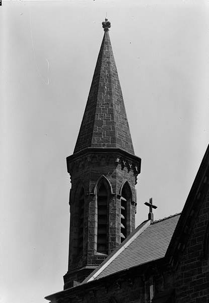 St. Paul's Episcopal Cathedral, Buffalo New York May 1965, DETAIL, EAST TOWER FROM NORTHWEST.