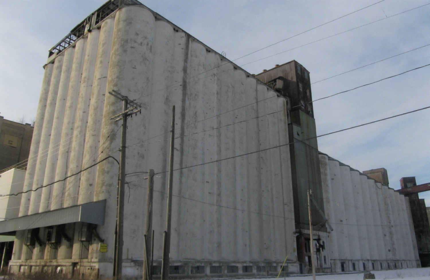 American Grain Complex, Buffalo New York South elevation annex, east elevation annex, workhouse and mainhouse looking northwest. (2012)