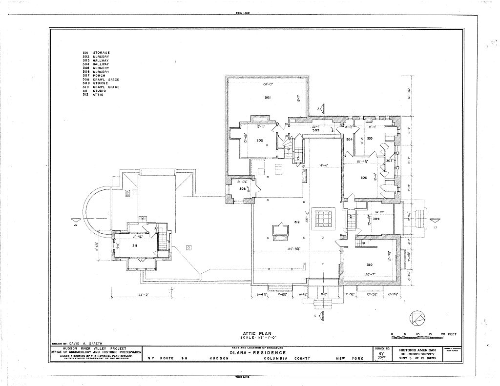 Olana - Frederic Edwin Church House, Hudson New York Atic Floor Plan