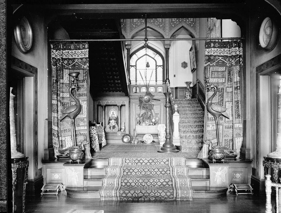 Olana - Frederic Edwin Church House, Hudson New York MAIN STAIRCASE FROM COURT HALL TO SECOND FLOOR, LOOKING NORTHEAST 1969
