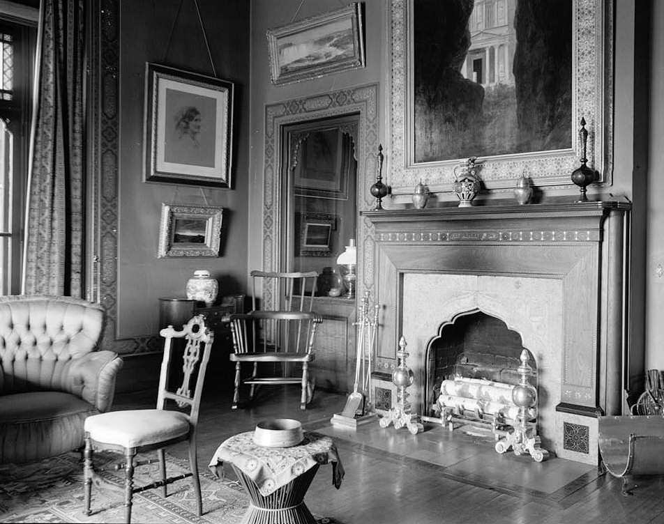 Olana - Frederic Edwin Church House, Hudson New York SITTING ROOM AT WEST CORNER OF STRUCTURE, FIRST FLOOR 1969