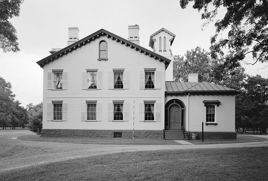 Lindenwald Mansion - Martin Van Buren House, Kinderhook New York VIEW OF NORTHEAST ELEVATION