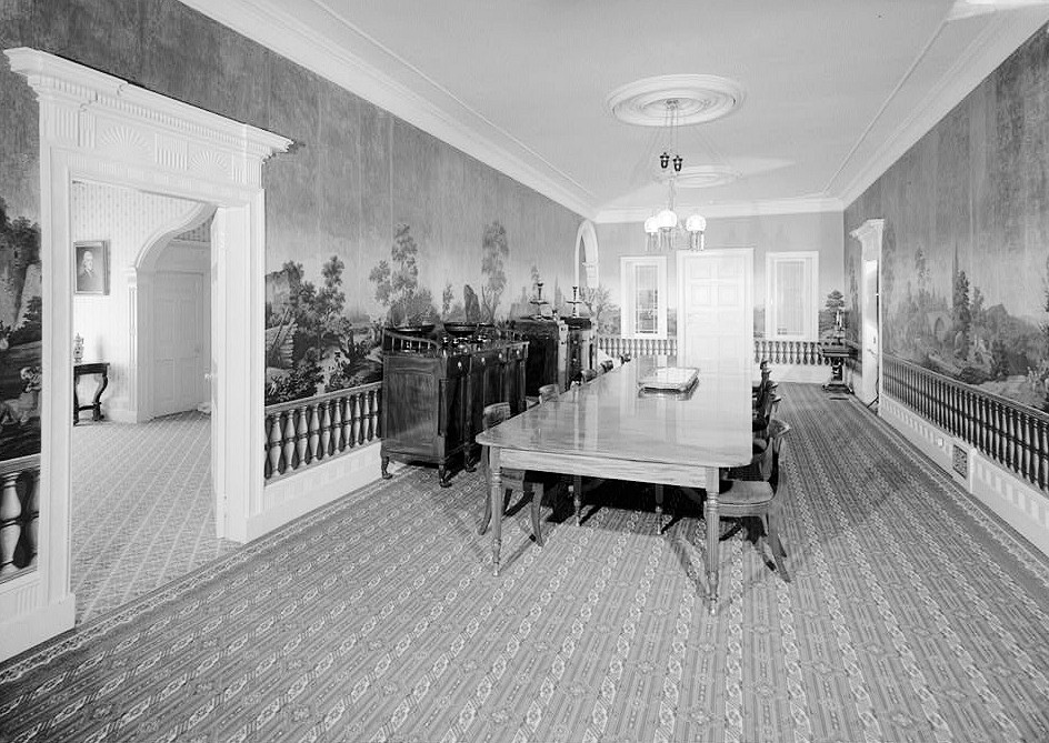 Lindenwald Mansion - Martin Van Buren House, Kinderhook New York INTERIOR, FIRST FLOOR, VIEW OF DINING ROOM WITH DOORWAY INTO THE SOUTH PARLOR IN FOREGROUND