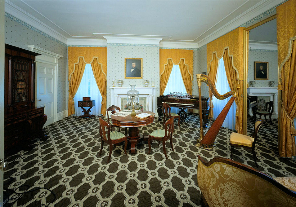 Lindenwald Mansion - Martin Van Buren House, Kinderhook New York INTERIOR, FIRST FLOOR, VIEW INTO EAST PARLOR LOOKING FROM THE SOUTHWEST