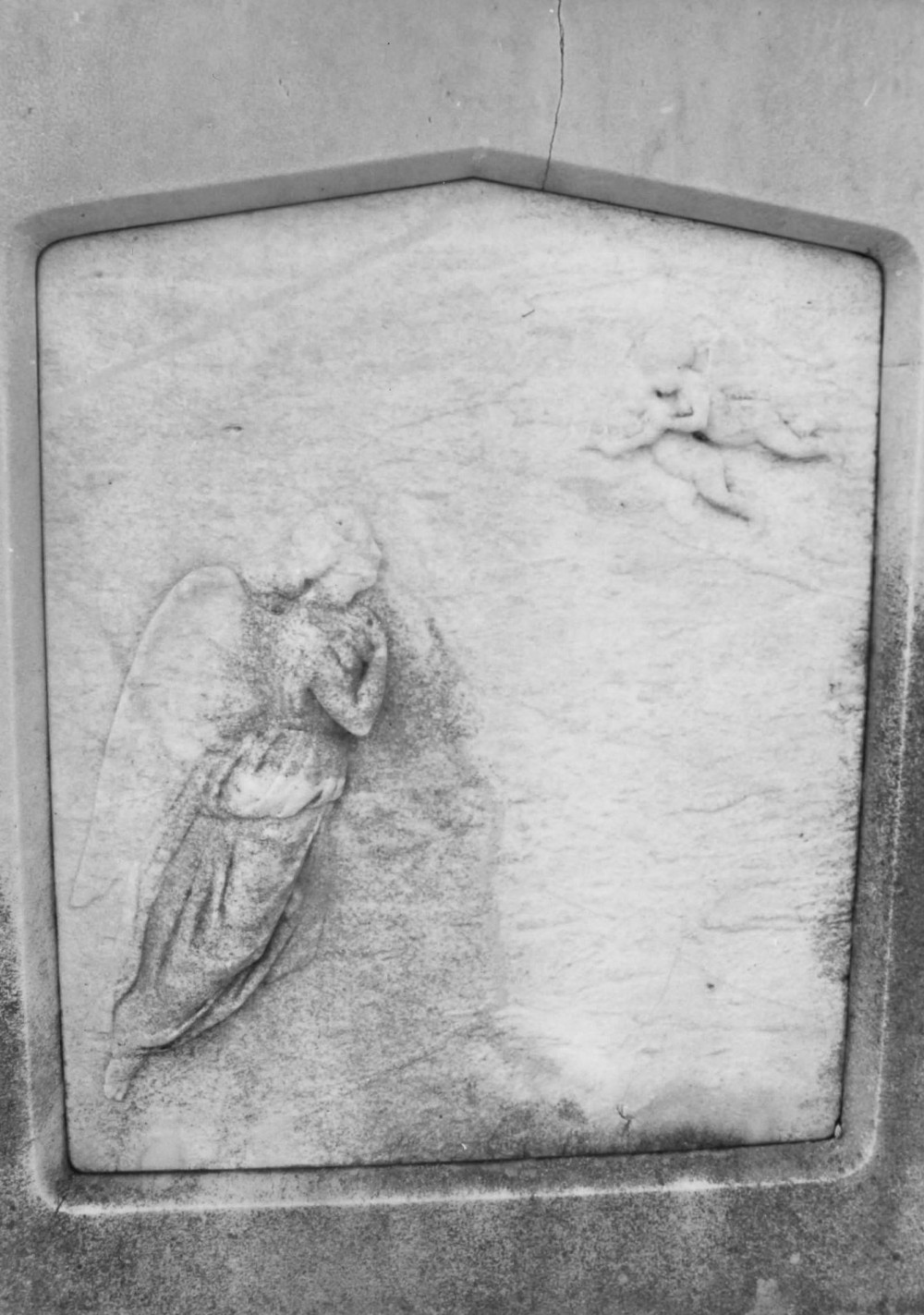 Albany Rural Cemetery, Menands New York Olcott marker detail - Palmer relief section 53 (1977)