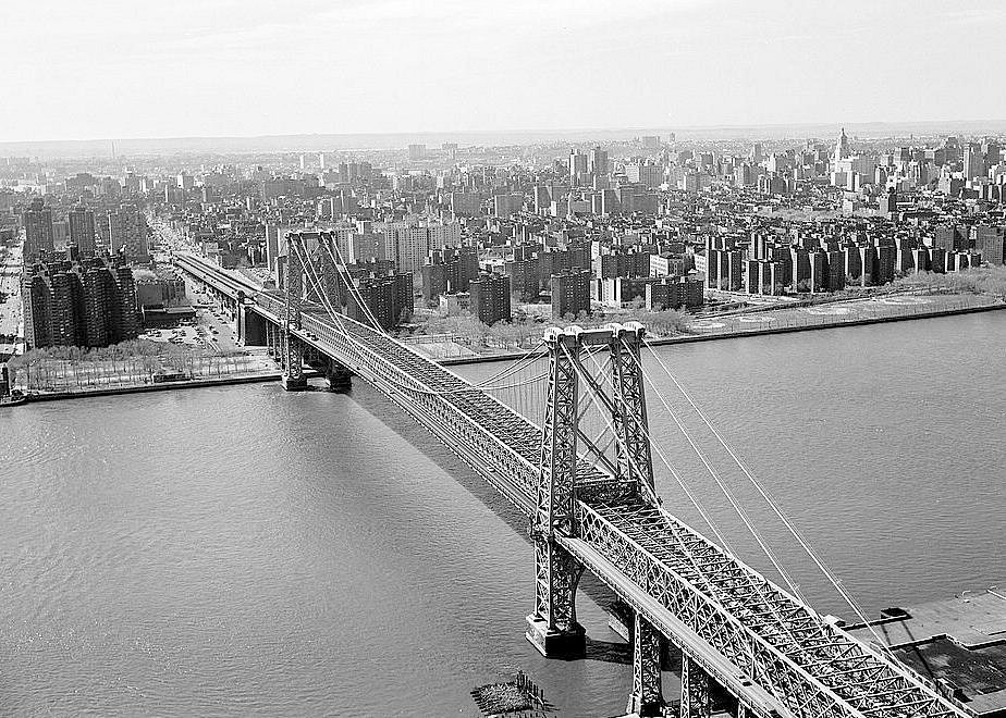 Williamsburg Bridge, New York New York View from Manhattan with Brooklyn in Right Background (1978)