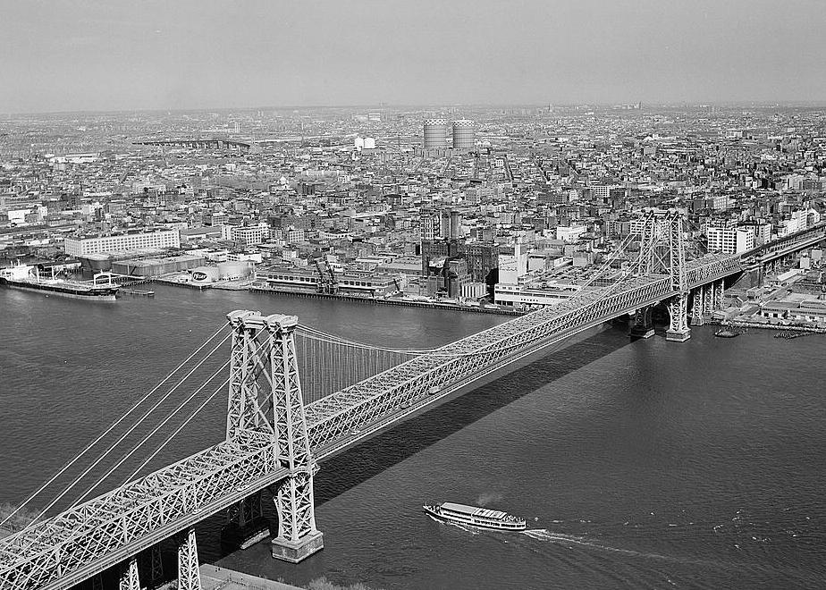 Williamsburg Bridge, New York New York View from Manhattan with Queens in Left Background (1978)