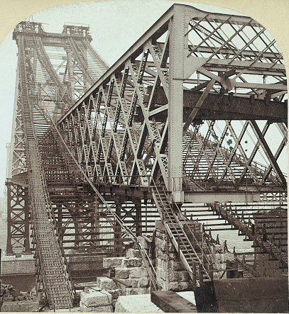 Williamsburg Bridge, New York New York New East River Bridge, in course of construction (1901)