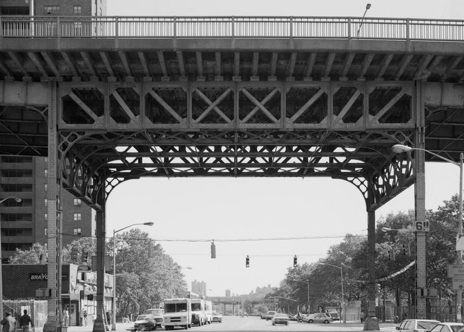 Macombs Dam Bridge, New York City New York 1994 Detail of viaduct truss span over eighth avenue