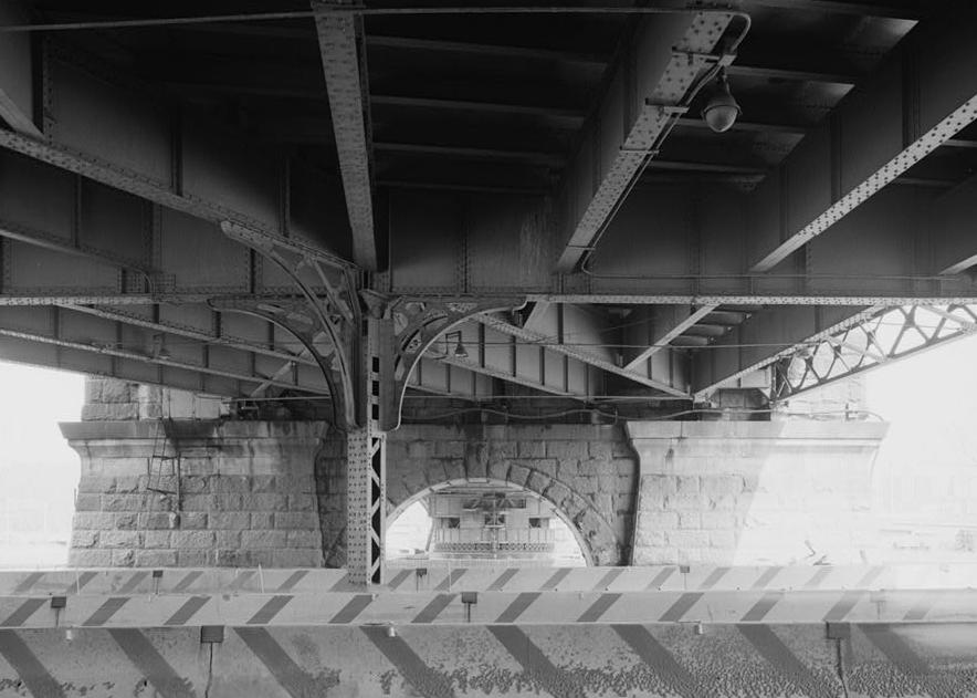 Macombs Dam Bridge, New York City New York 1994 View of underside of West Approach Plaza from Bent 33