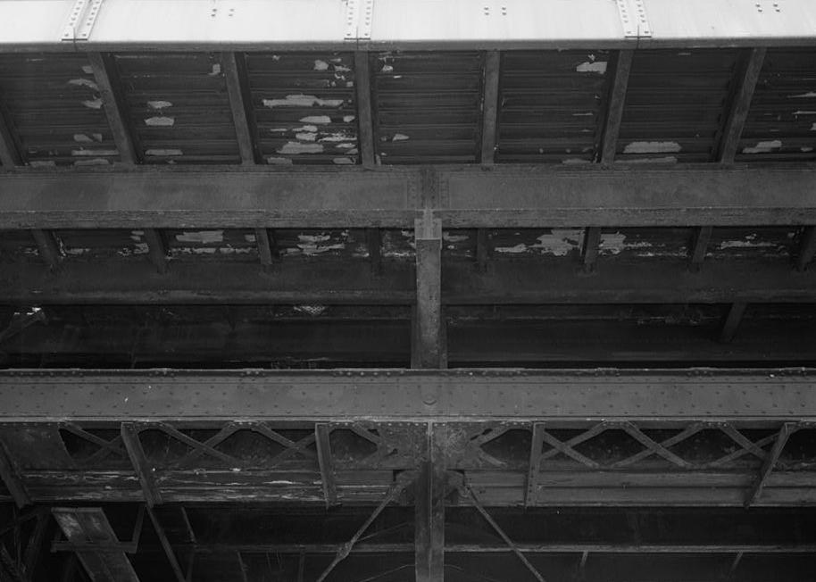 Macombs Dam Bridge, New York City New York 1994 View of swing span sidewalk framing