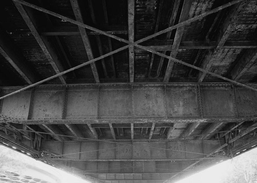 Macombs Dam Bridge, New York City New York 1994 View of underside of camelback truss span framing