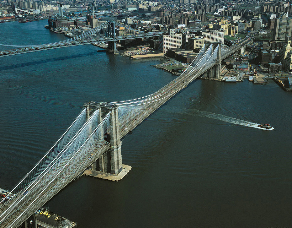 The Brooklyn Bridge, New York New York Looking East towards Brooklyn (1982)