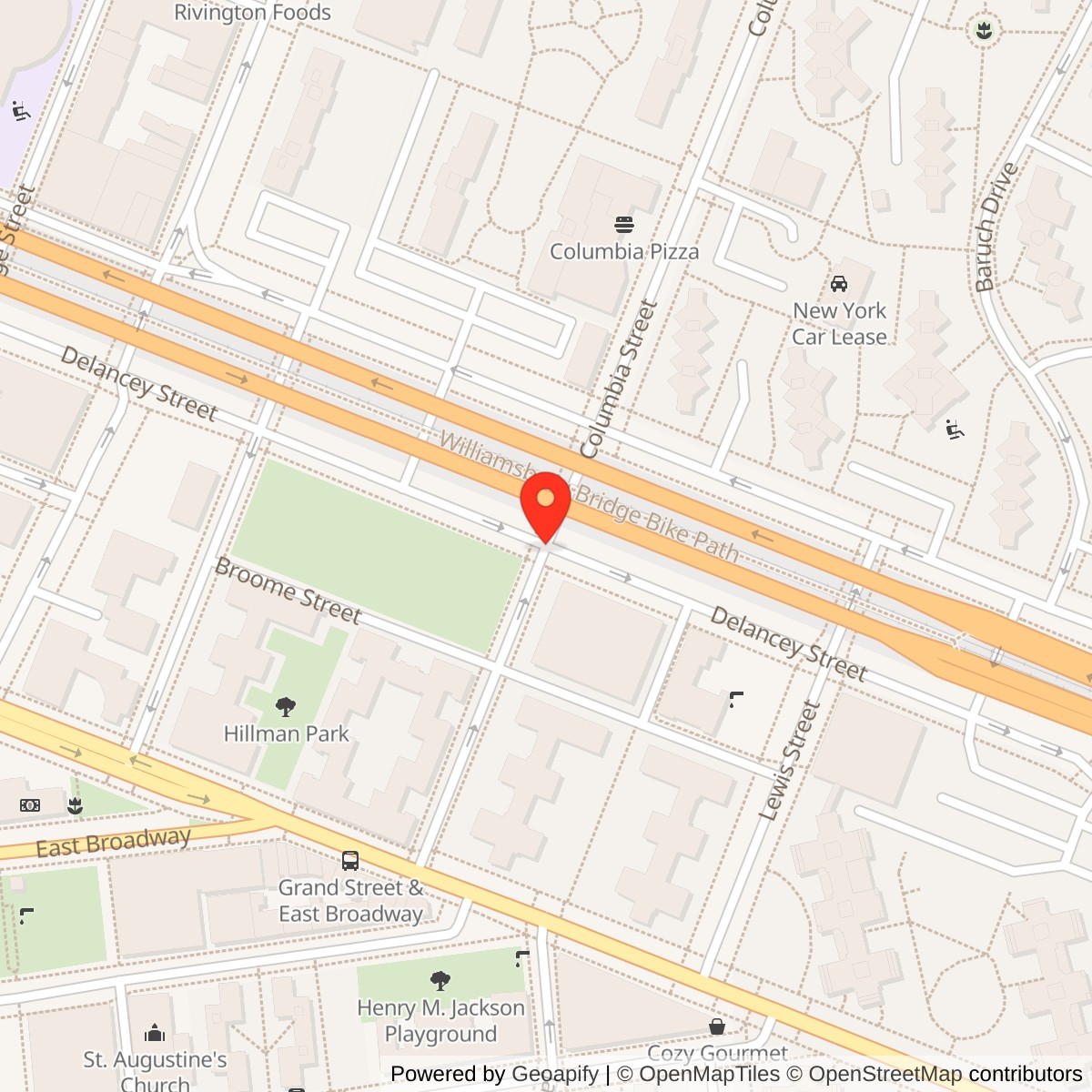 Williamsburg Bridge Location Map