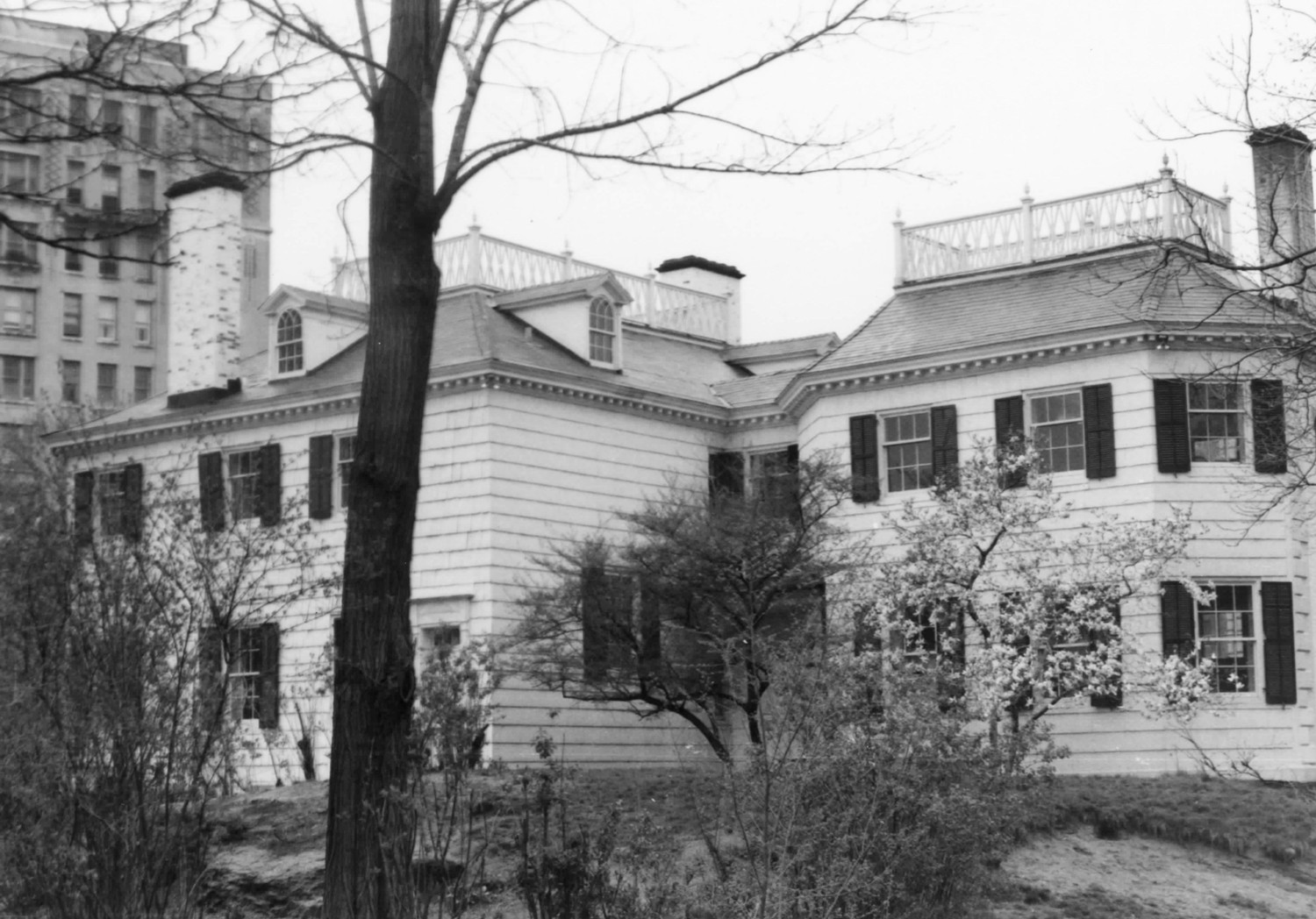 Morris-Jumel Mansion, New York City New York East elevation of main house (left) and octagonal wing (right) (1967)