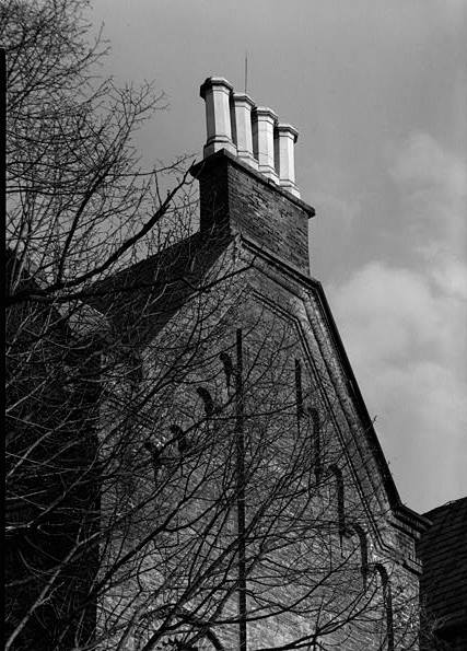 Wyndclyffe Mansion (Linden Grove), Rhinebeck New York WEST SIDE, SHOWING GABLE-END CHIMNEY AND CHIMNEY POTS