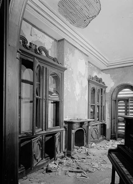Wyndclyffe Mansion (Linden Grove), Rhinebeck New York INTERIOR VIEW OF LIBRARY, FIRST FLOOR, NORTH WALL, VIEWED FROM SOUTHWEST