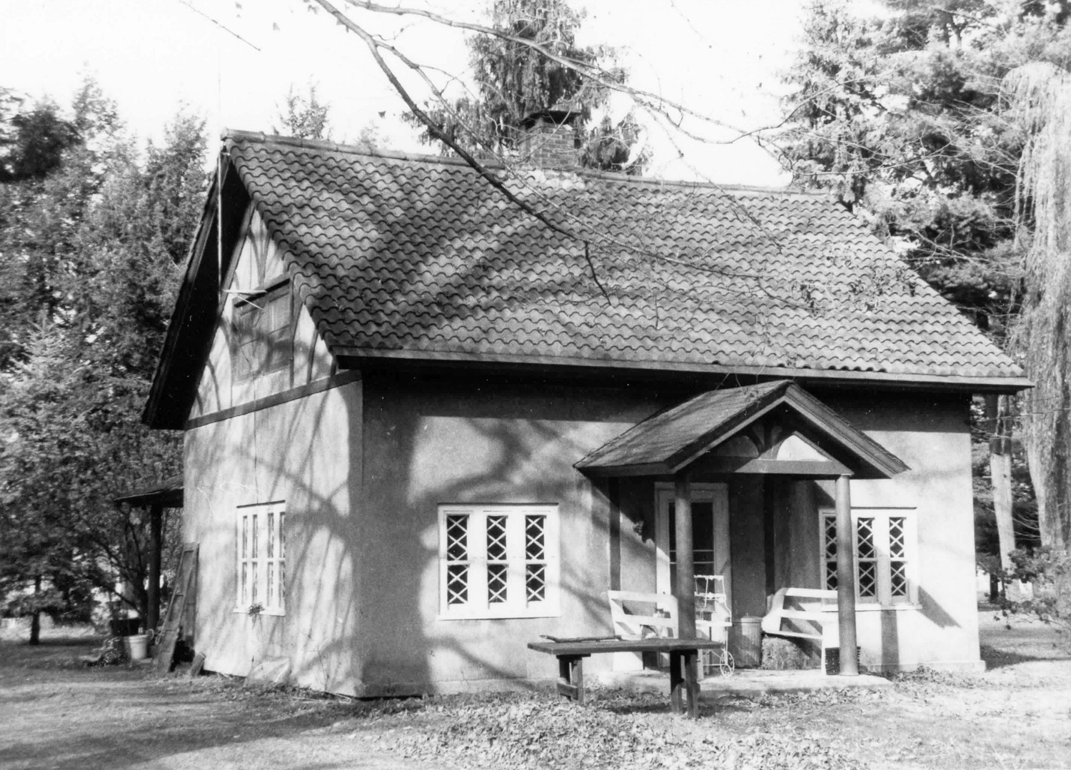 Grasmere Estate, Rhinebeck New York Tenant House West (Building 2), south (front) and west elevations (1987)