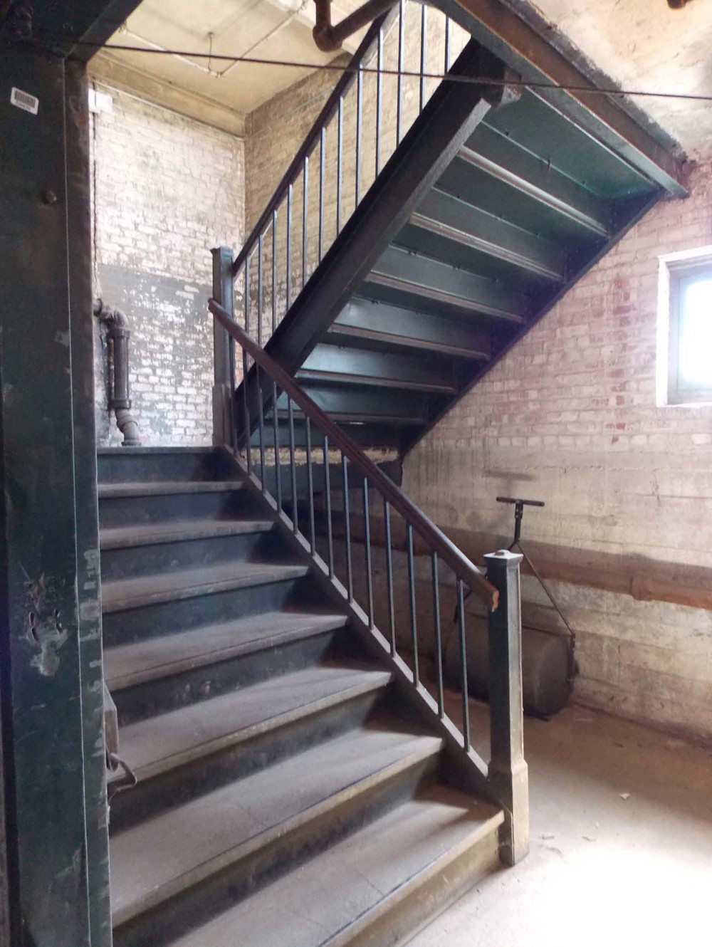 Oak Knitting Company, Syracuse New York Interior view of stair, south elevation stair tower (2016)