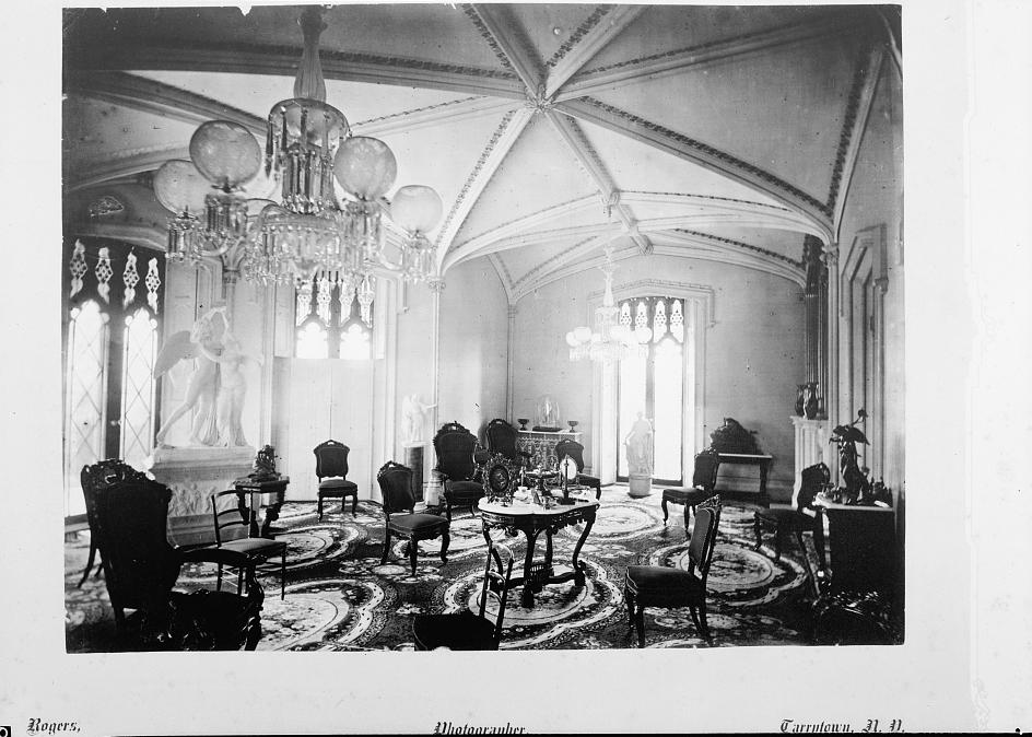 Lyndhurst Mansion, Tarrytown New York OLD PHOTOGRAPH OF VIEW OF PARLOR, LOODING SOUTHWEST, N.D.