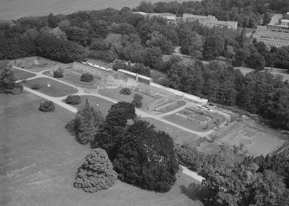 Lyndhurst Mansion, Tarrytown New York AERIAL VIEW OF GENERAL VIEW OF GREENHOUSE AREA