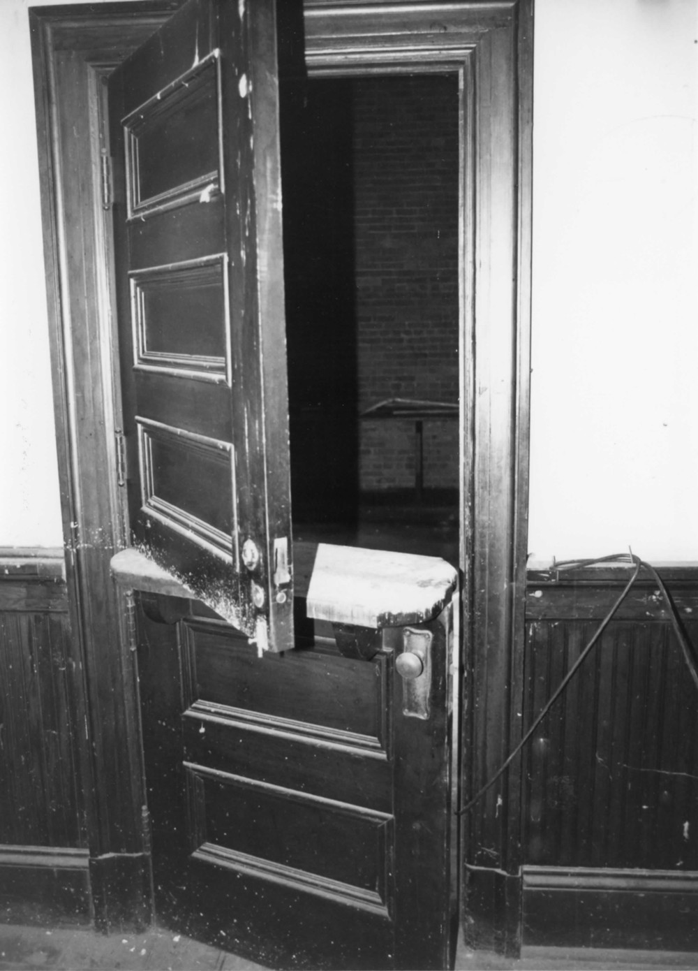 Wellsville Erie Depot, Wellsville New York Door to the baggage room and mail room from inside communications room (1987)