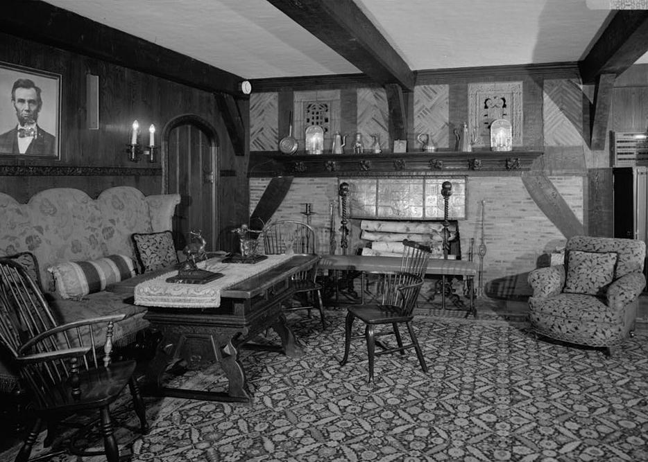 Stan Hywet Hall, Akron Ohio 1982 BILLIARD ROOM, NORTHWEST CORNER, OFFICE WING